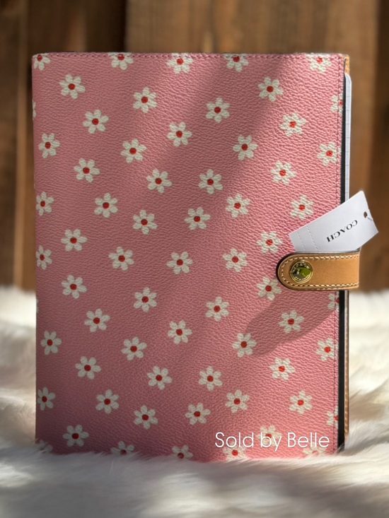 Coach Other - NWT Coach Notebook With Floral Print Gold Pink Multi Spring Cover